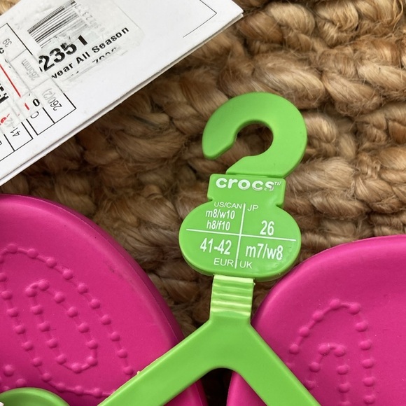 Crocs Unisex Classic Flip Flop Pink M8 W10 NWT - Picture 5 of 6